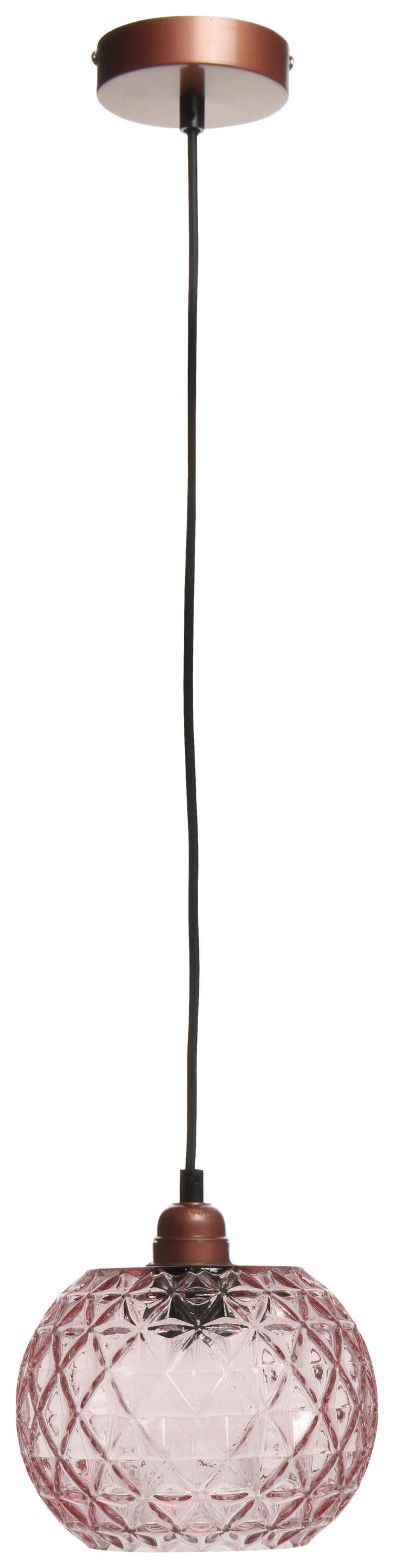 ZÁVESNÉ SVIETIDLO, 18/18/18 cm  - ružová, Basics, sklo (18/18/18cm) - MID.YOU