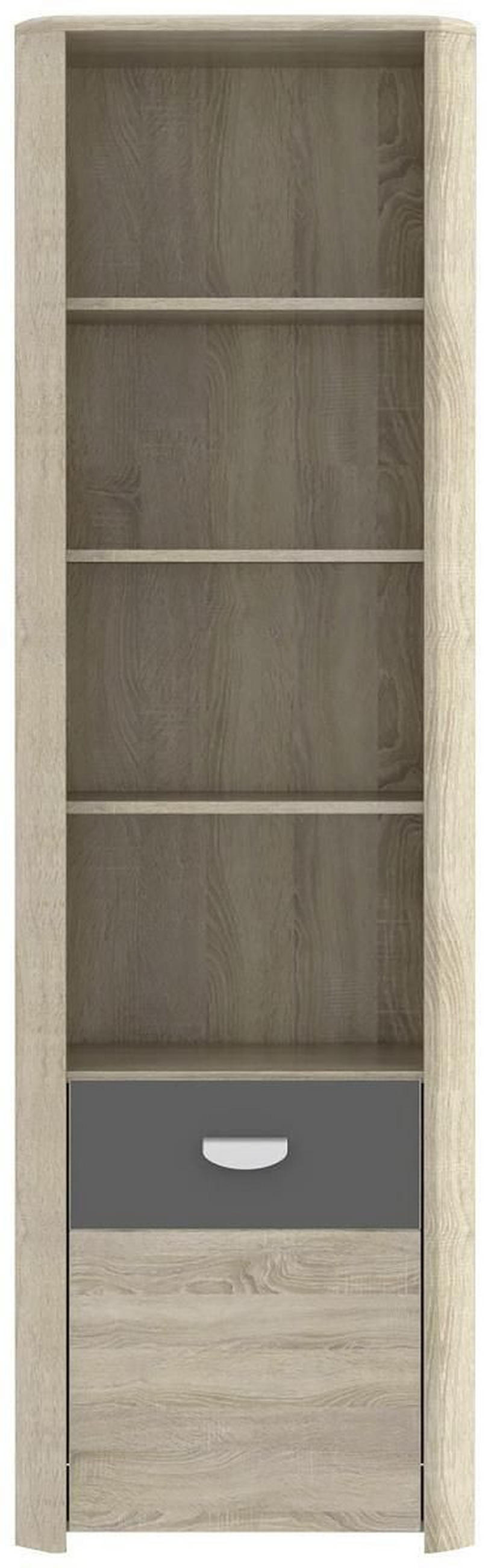 REGAL 59/194/41 cm antracit, hrast sonoma  - barve hrasta/barve aluminija, Design, leseni material (59/194/41cm) - Carryhome
