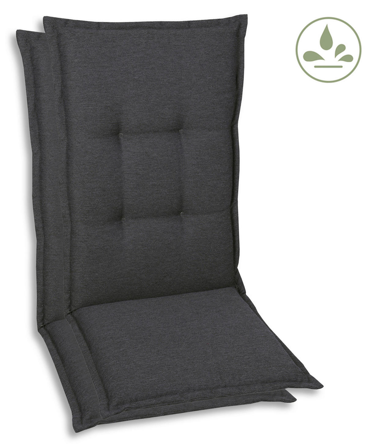 SESSELAUFLAGENSET in Anthrazit Uni  - Anthrazit, Basics, Textil (50/7/108cm)