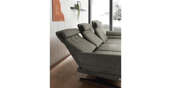ECKSOFA in Flachgewebe Grün  279-327/176-217 cm  - Schwarz/Grün, Design, Textil/Metall (279-327/176-217cm) - Dieter Knoll