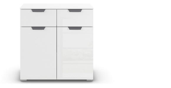 KOMMODE in 80/81/42 cm - Dunkelgrau/Weiß, Design, Glas/Holzwerkstoff (80/81/42cm) - Carryhome