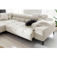 ECKSOFA inkl. Sitzvorzug Creme Cord  - Creme/Schwarz, Design, Textil/Metall (216/321cm) - Hom`in