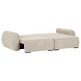 SCHLAFSOFA Flachgewebe Beige  inkl. Zierkissen, Rückenkissen, Bettkasten, Schlaffunktion, Rücken echt, Liegefläche im Originalstoff  - Beige/Schwarz, KONVENTIONELL, Kunststoff/Textil (250/74/92cm) - Carryhome