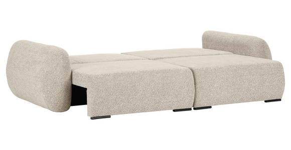 SCHLAFSOFA Flachgewebe Beige  inkl. Zierkissen, Rückenkissen, Bettkasten, Schlaffunktion, Rücken echt, Liegefläche im Originalstoff  - Beige/Schwarz, KONVENTIONELL, Kunststoff/Textil (250/74/92cm) - Carryhome