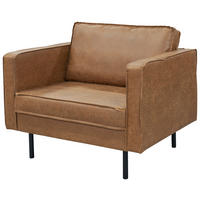 SESSEL in Lederlook Braun  - noir/marron, Design, cuir (105/84/90cm) - MID.YOU