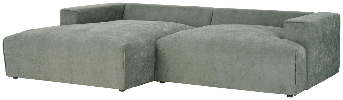 ECKSOFA Felicia Graugrün Struktur  - Schwarz/Graugrün, Design, Kunststoff/Textil (187/267cm) - Stylife