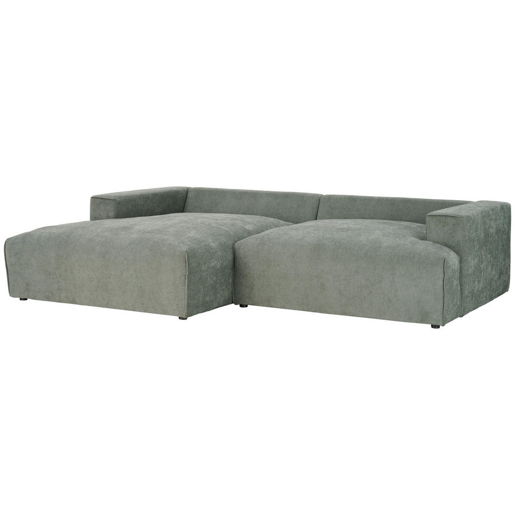 Thumbnail - Stylife Ecksofa Felicia, Graugrün, Textil, 3-Sitzer, Füllung: Schaumstoff, L-Form, Ottomane links, 267x187 cm, Stoffausw...