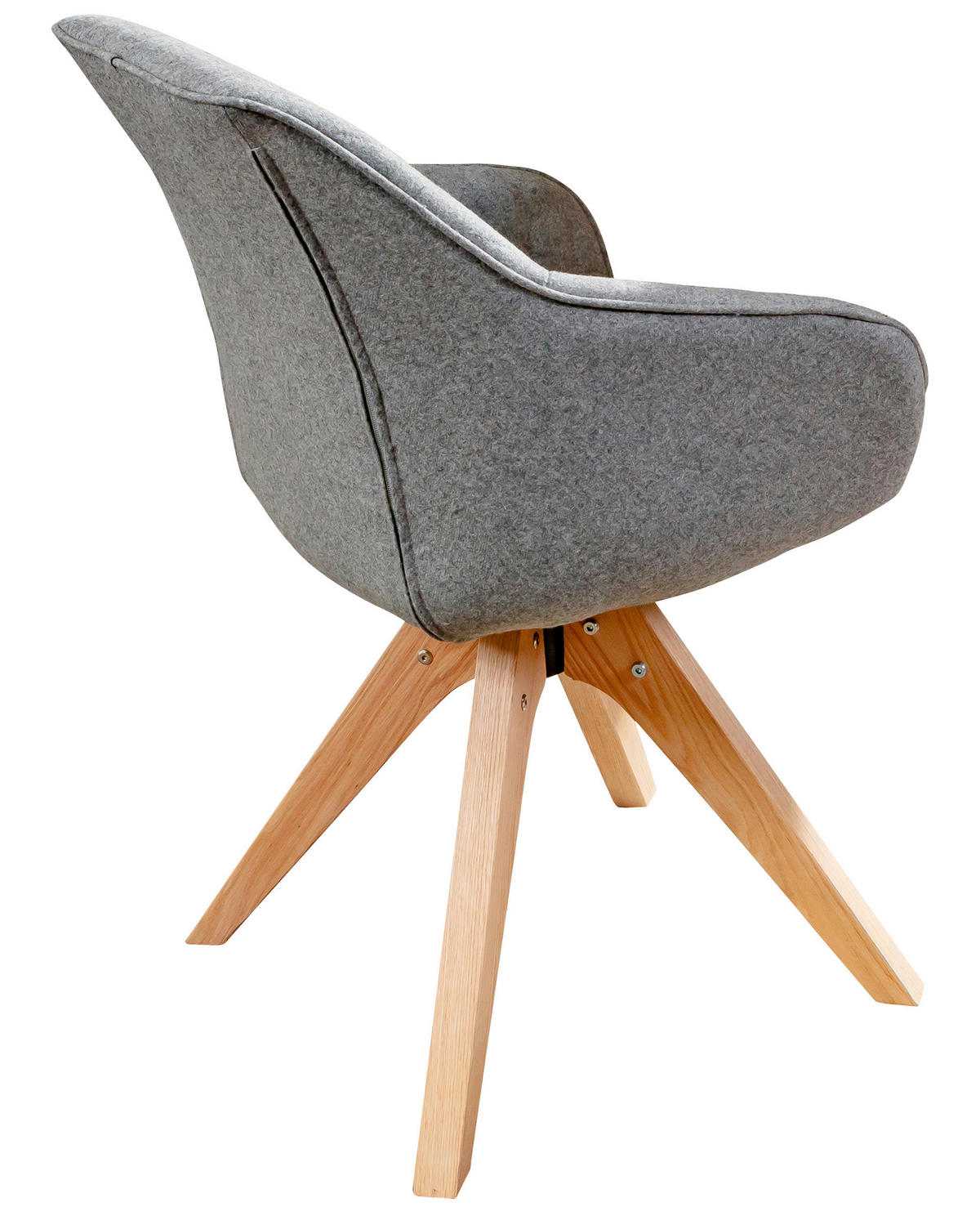 ARMLEHNSTUHL  Stoffauswahl, Sitzfläche 360° drehbar Flachgewebe  Grau  - Naturfarben/Grau, LIFESTYLE, Holz/Textil (60/83/65cm) - home24