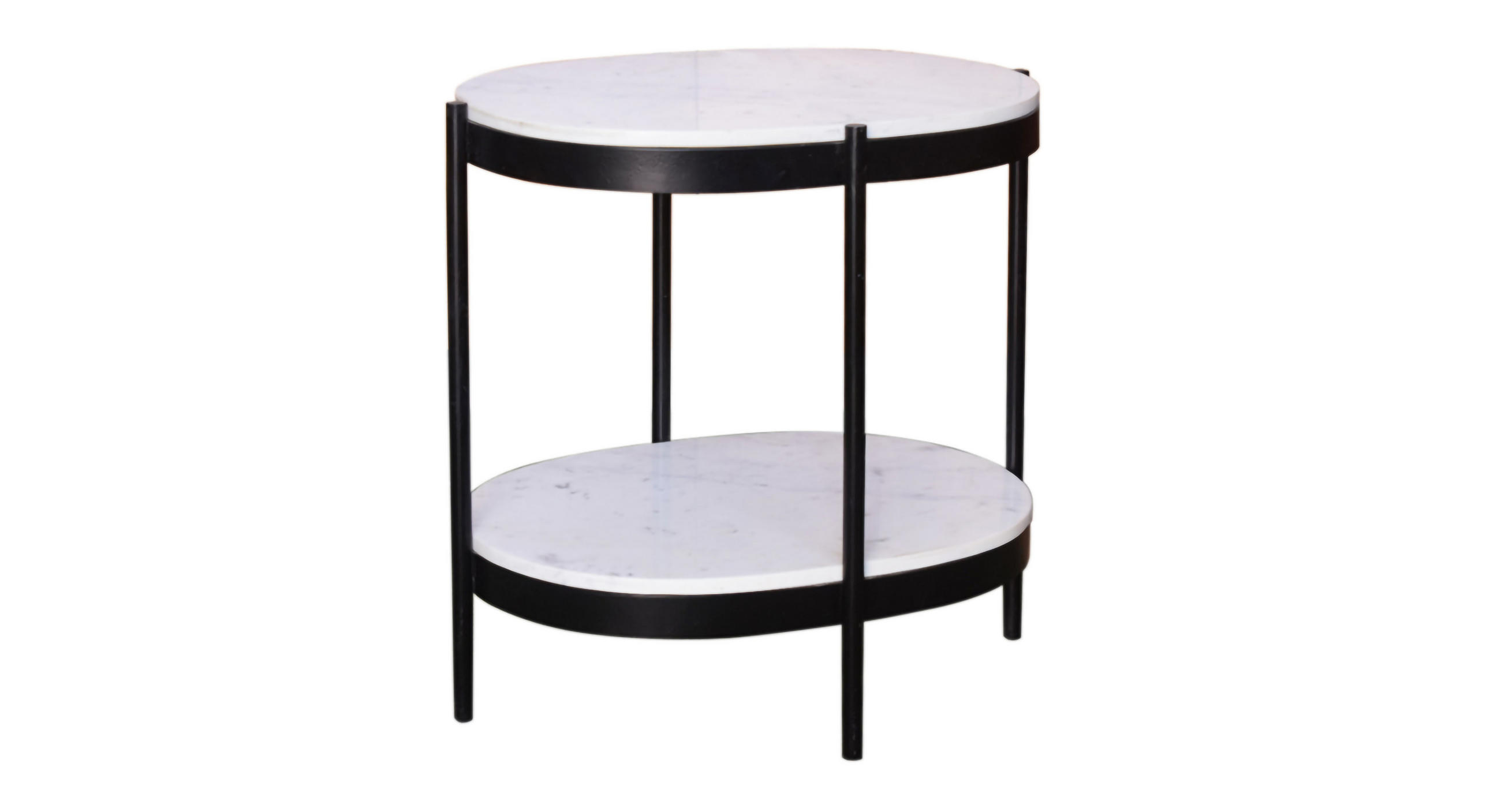 POMOĆNI STOLIĆ crna, bijela metal, kamen - bijela/crna, Trend, kamen/metal (59/44/59cm) - Carryhome