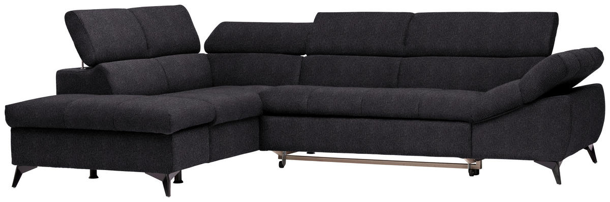ECKSOFA in Mikrofaser Schwarz  - Schwarz, Design, Kunststoff/Textil (210/279cm) - Livetastic