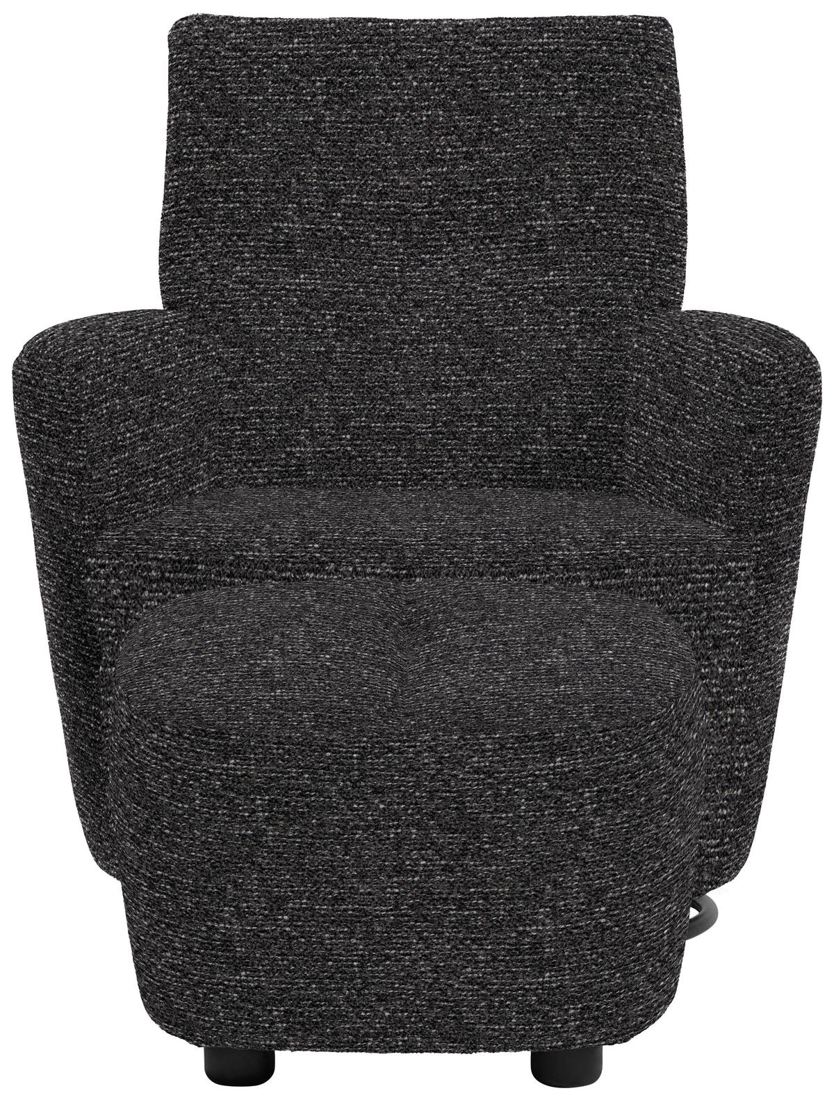 SESSEL in Chenille, Flachgewebe Dunkelgrau  - Dunkelgrau/Schwarz, Design, Textil/Metall (81/92/84cm) - Xora