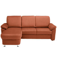 ECKSOFA in Flachgewebe Terracotta  - Chromfarben/Terracotta, Konventionell, Textil/Metall (163/220cm) - Beldomo System