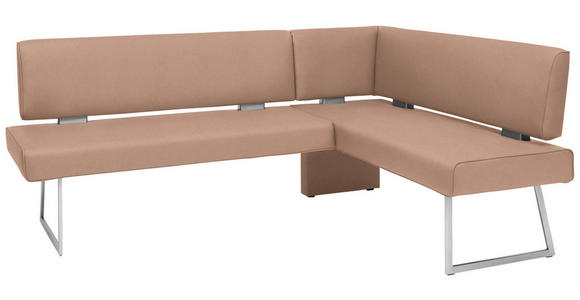 ECKBANK 173/137 cm  in Edelstahlfarben, Sandfarben  - Sandfarben/Edelstahlfarben, Design, Textil/Metall (173/137cm) - Dieter Knoll