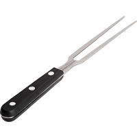VIDLIČKA NA MÄSO - čierna/farba ušľachtilej ocele, Basics, kov/plast (27cm) - Justinus