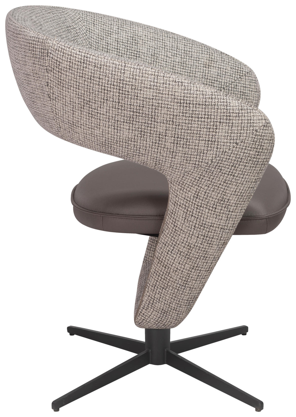 ARMLEHNSTUHL  in Eisen Webstoff, Mikrofaser  - Hellgrau/Schwarz, Design, Textil/Metall (62/84/62cm) - Moderano