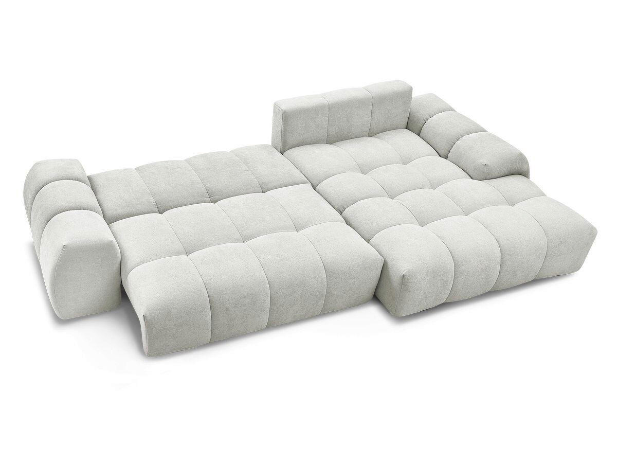 ECKSCHLAFSOFA EVEREST  mit Rücken echt, Armteil links, Armteil rechts Struktur Hellgrau  - Hellgrau/Schwarz, MODERN, Kunststoff/Textil (318/180cm) - Livetastic