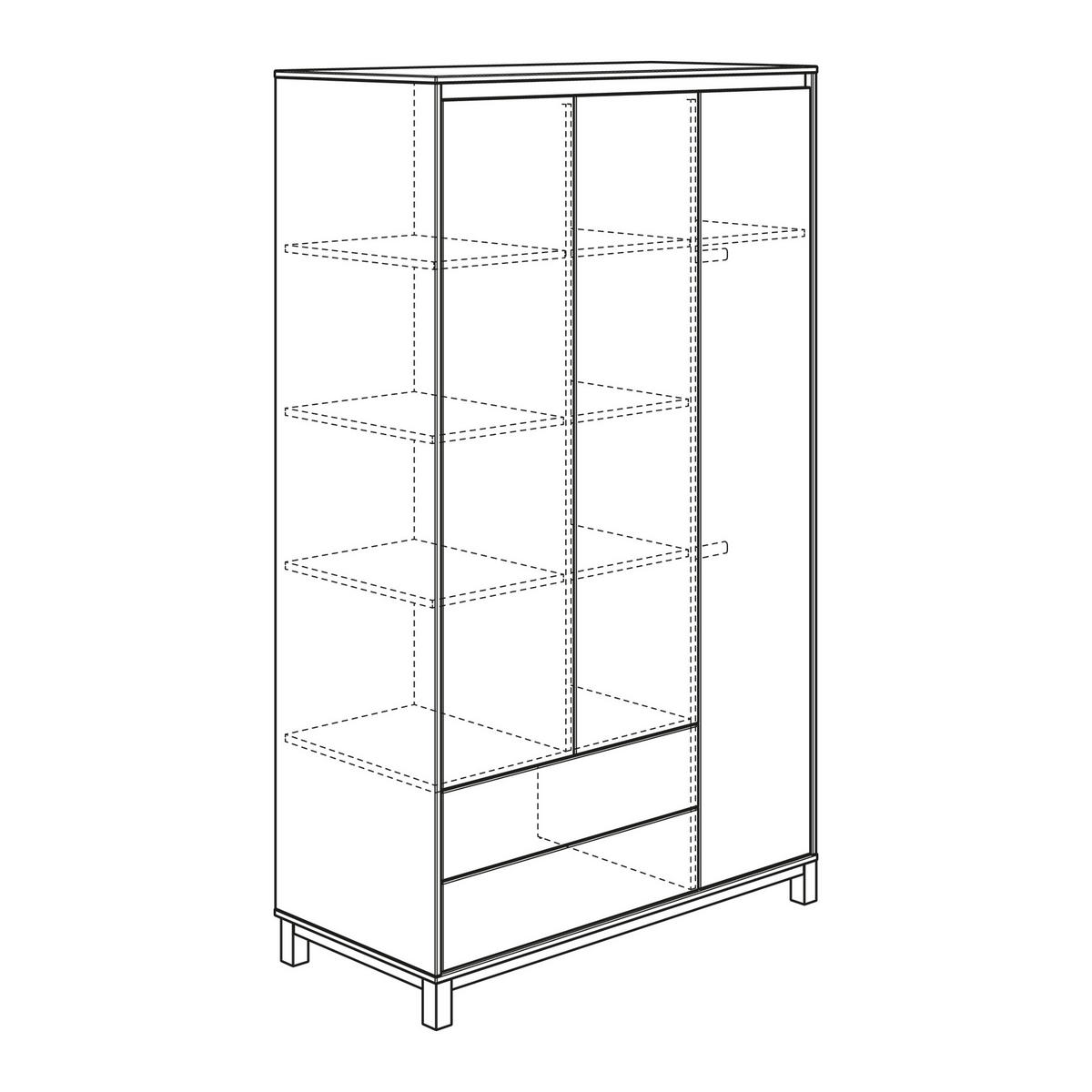 KLEIDERSCHRANK  in Blau, Weiß  - Blau/Weiß, Basics, Holzwerkstoff (123,5/204/56,1cm) - Paidi