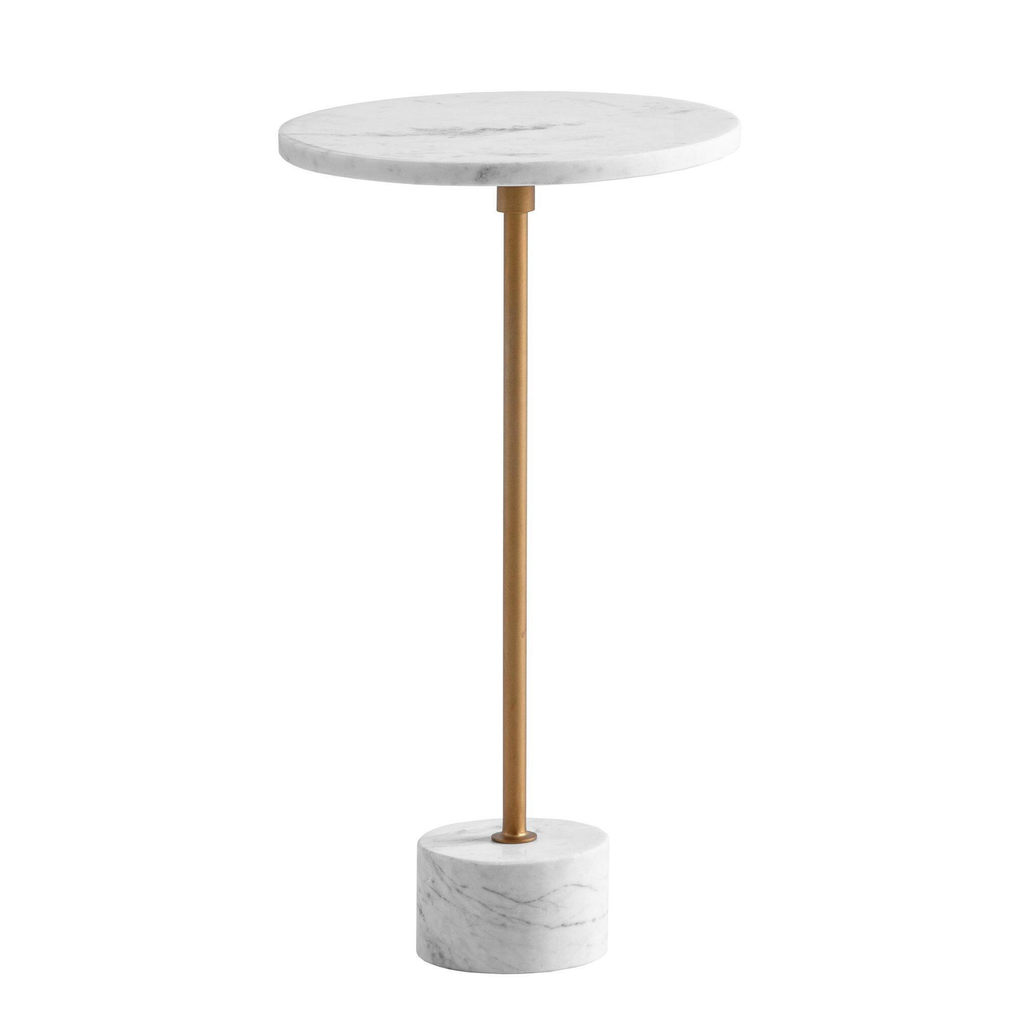 Livetastic Beistelltisch Weiß, Gold 30x55.5x30 cm