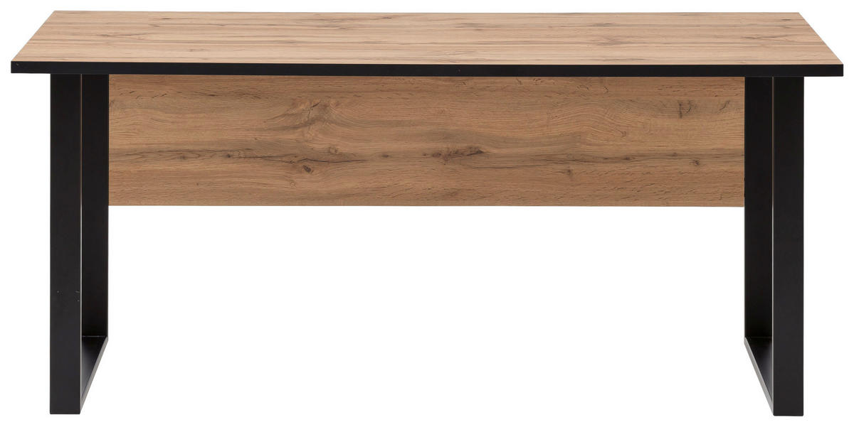 SCHREIBTISCH 160/75/73,2 cm  in Eichefarben  - Eichefarben/Schwarz, KONVENTIONELL, Holzwerkstoff/Metall (160/75/73,2cm) - MID.YOU