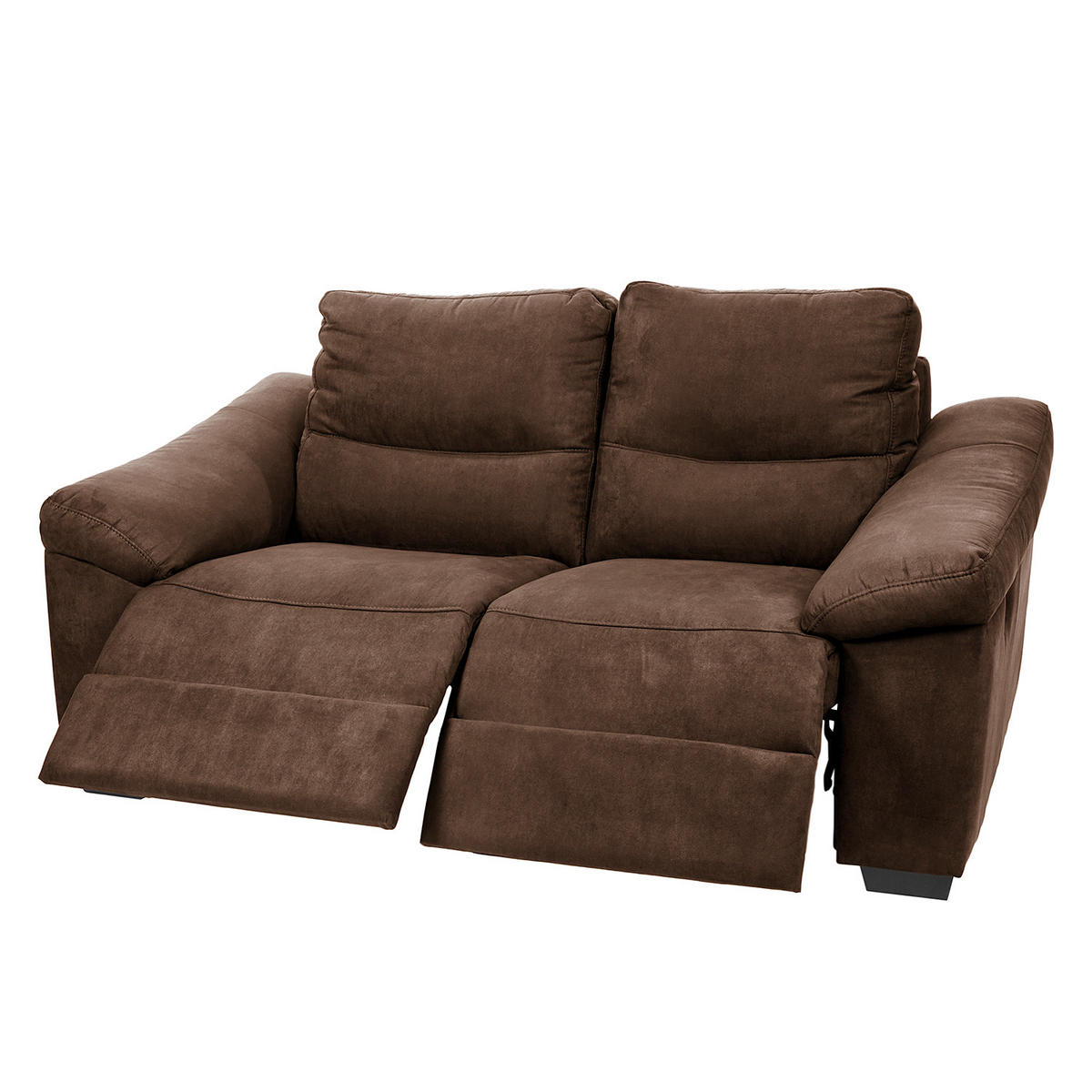 2-SITZER-SOFA Flachgewebe Mokka  - Schwarz/Mokka, Design, Holz/Textil (174/97/97cm) - Livetastic