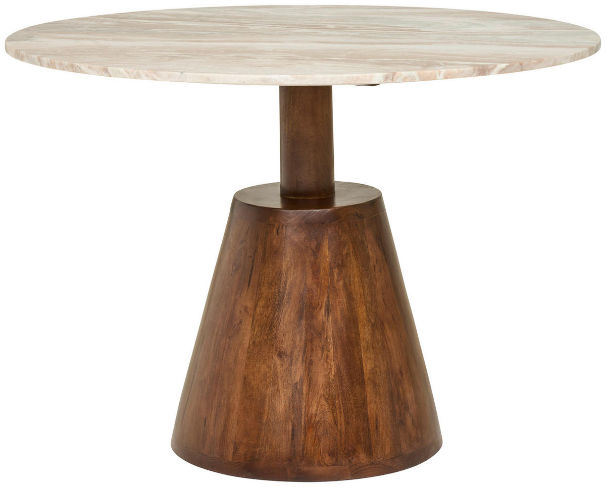 ÉTKEZŐASZTAL - diószínű, Modern, kő/fa (110/76/110cm) - Livetastic