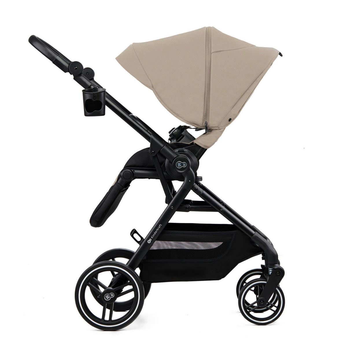 KINDERWAGEN Yoxi 3in1  - Schwarz Hochglanz/Beigebraun, Basics, Kunststoff/Textil (107/59/97cm) - Kinderkraft
