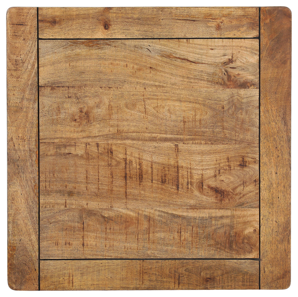 COUCHTISCH Mangoholz massiv 70/70/45 cm quadratisch Naturfarben, Schwarz  - Schwarz/Naturfarben, KONVENTIONELL, Holz/Metall (70/70/45cm) - Landscape
