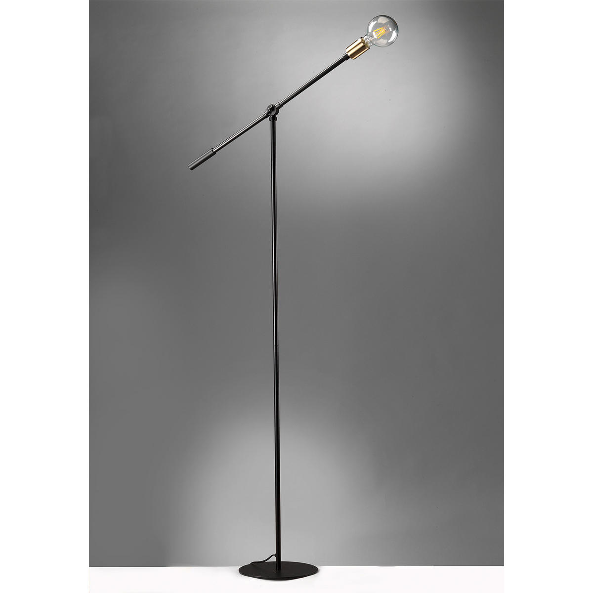 STEHLEUCHTE 62/170 cm    - Goldfarben/Schwarz, Design, Metall (62/170cm)