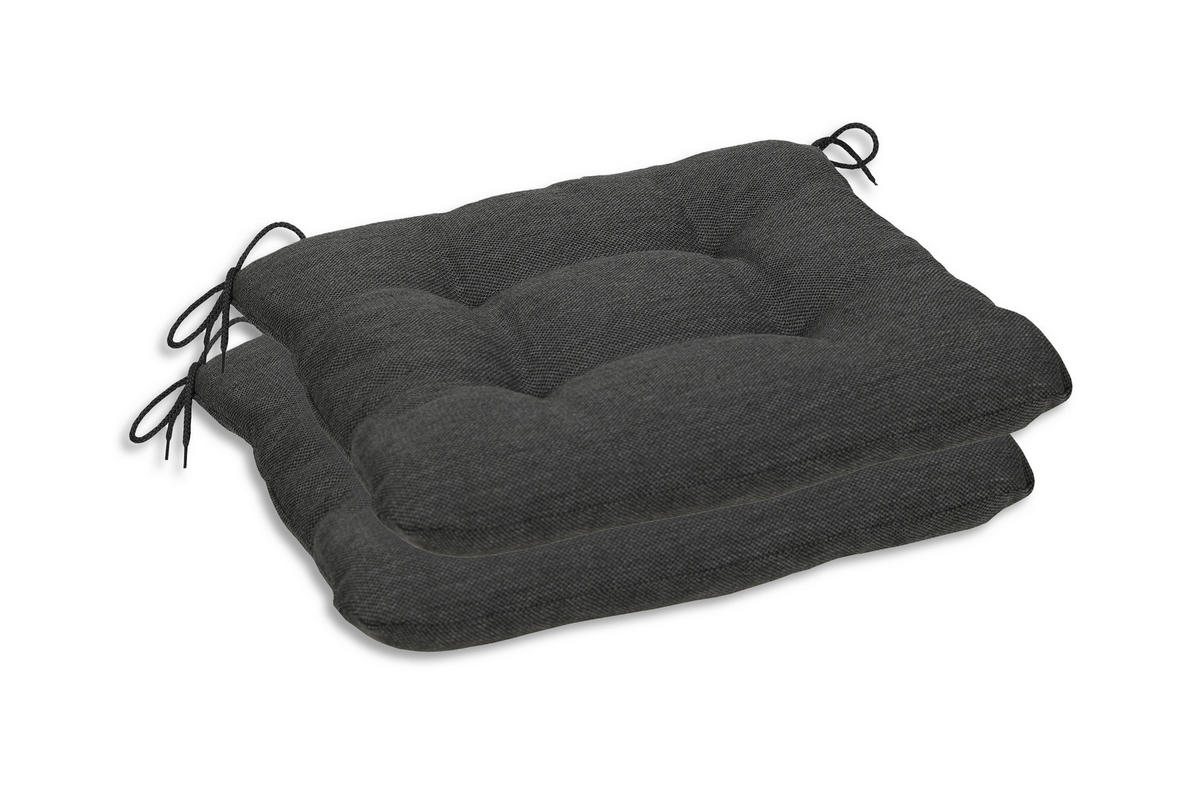 GARTENSITZKISSENSET Uni  - Anthrazit, Basics, Textil (38/5/38cm)