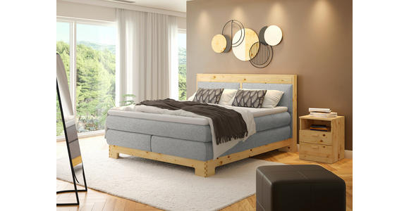 BOXSPRINGBETT 180/200 cm  in Silberfarben  - Silberfarben, Natur, Holz/Textil (180/200cm) - Linea Natura