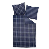 WENDEBETTWÄSCHE Giulietta Makosatin 135/200 cm  - Dunkelblau/Weiß, KONVENTIONELL, Textil (135/200cm) - Janine