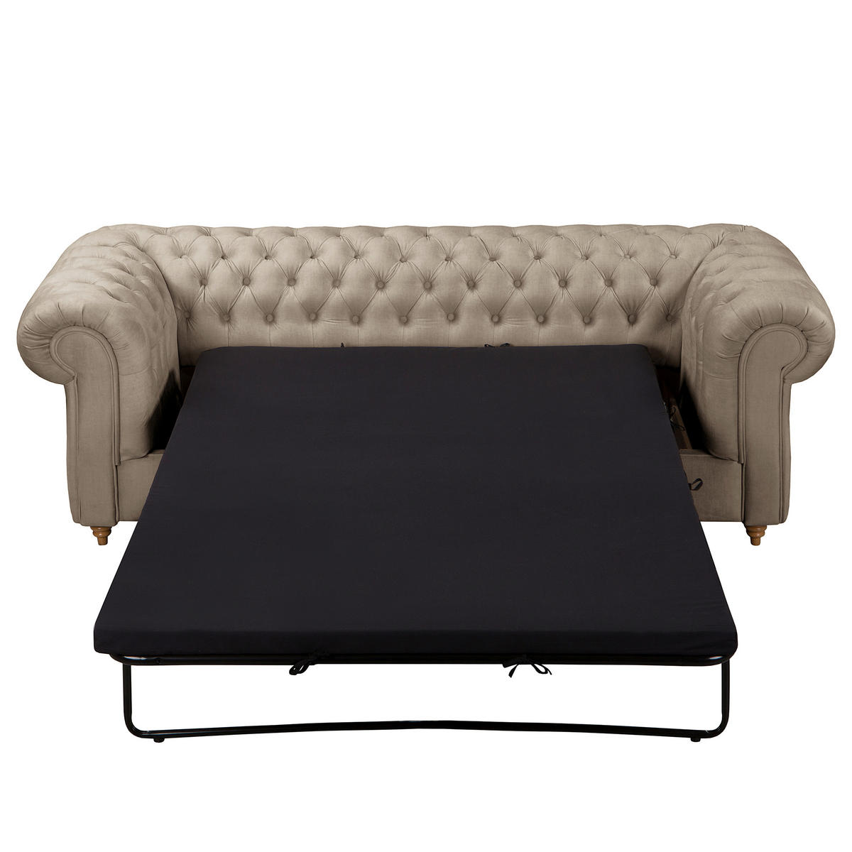 SCHLAFSOFA Laura in Mikrofaser Taupe  - Taupe/Braun, Design, Holz/Textil (218/74/91cm) - P & B