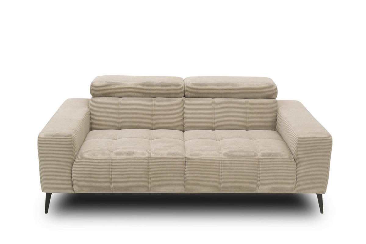 2-SITZER-SOFA TRENTO Mikrofaser Taupe  - Taupe/Dunkelgrau, MODERN, Textil/Metall (208/79/104cm) - MID.YOU