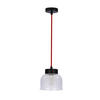 PENDELLEUCHTE 14.5/14.5/90 cm  - Transparent/Rot, Trend, Glas/Metall (14.5/14.5/90cm)