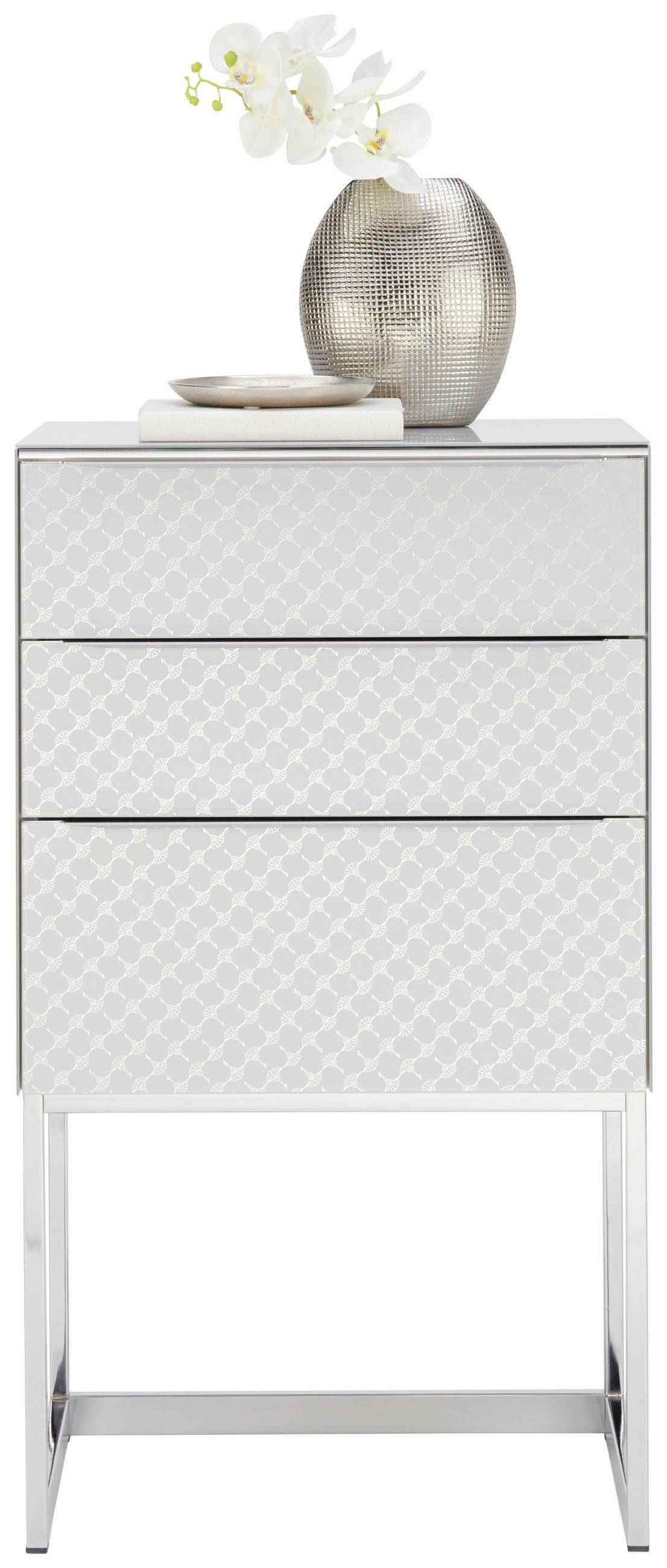 KOMMODE  in 58/104,5/40 cm  - Chromfarben/Hellgrau, Design, Glas/Holzwerkstoff (58/104,5/40cm) - Joop!