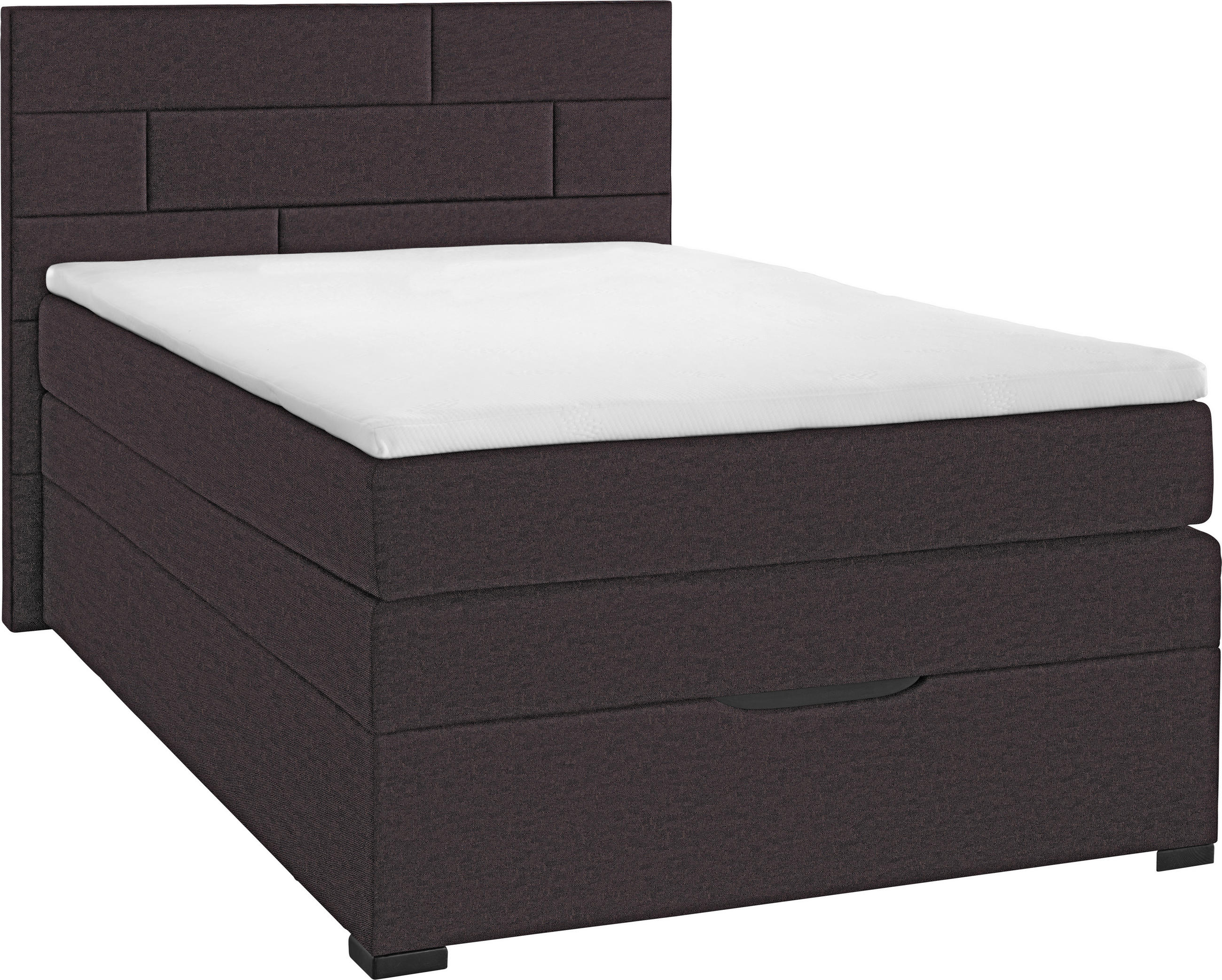 BOXSPRINGBETT 100/200 cm  in Dunkelbraun  - Wengefarben/Dunkelbraun, KONVENTIONELL, Textil (100/200cm) - Carryhome