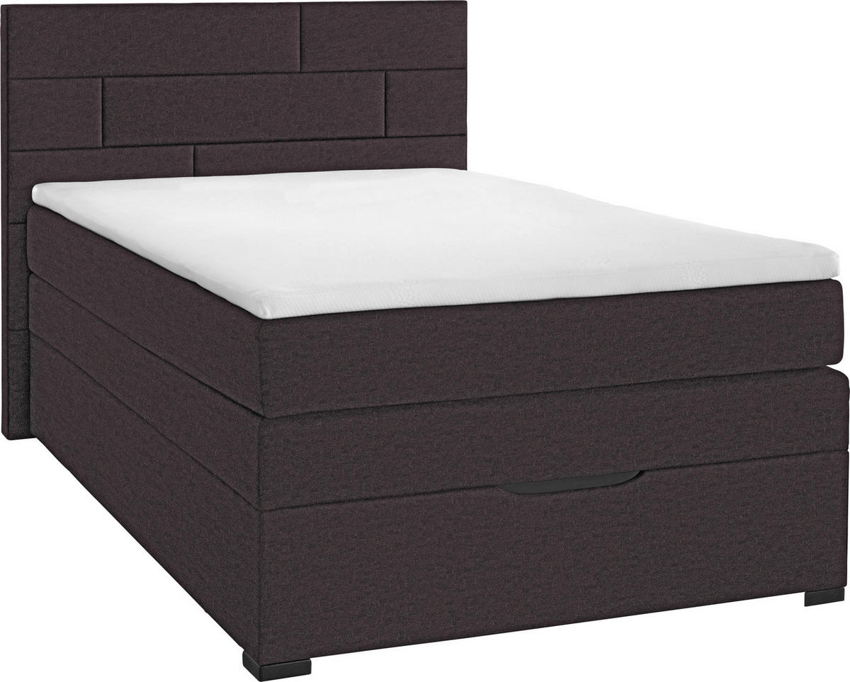BOXSPRINGBETT 100/200 cm  in Dunkelbraun  - Wengefarben/Dunkelbraun, Konventionell, Textil (100/200cm) - Carryhome