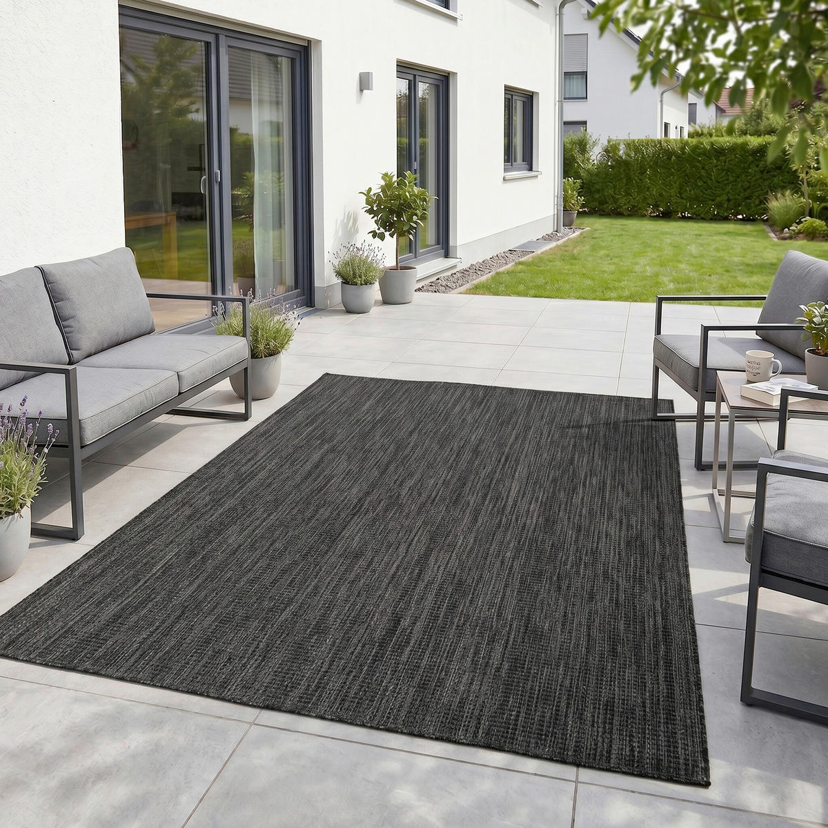 OUTDOORTEPPICH für Terrasse und Balkon 200/280 cm Mira Schwarz  - Schwarz, Design, Textil (200/280cm) - Ayyildiz 