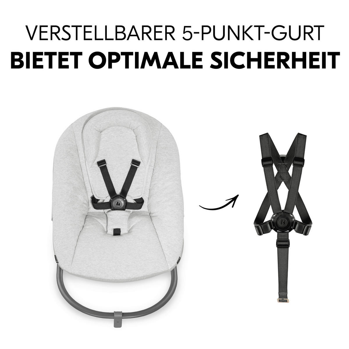 HOCHSTUHLLIEGE Alpha Bouncer Premium  - Hellgrau, Basics, Textil/Metall (66/51/49cm) - Hauck