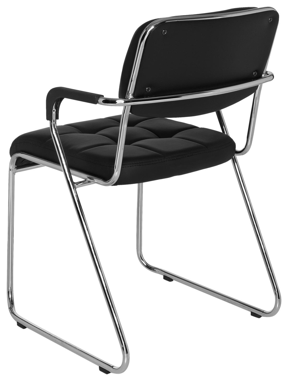 BESUCHERSTUHL Schwarz  - Chromfarben/Schwarz, Basics, Kunststoff/Textil (49/79/44cm) - MID.YOU