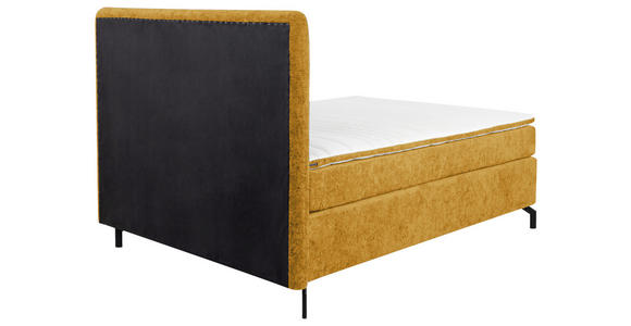 BOXSPRINGBETT 140/200 cm  in Currygelb  - Currygelb/Schwarz, Design, Textil/Metall (140/200cm) - Esposa