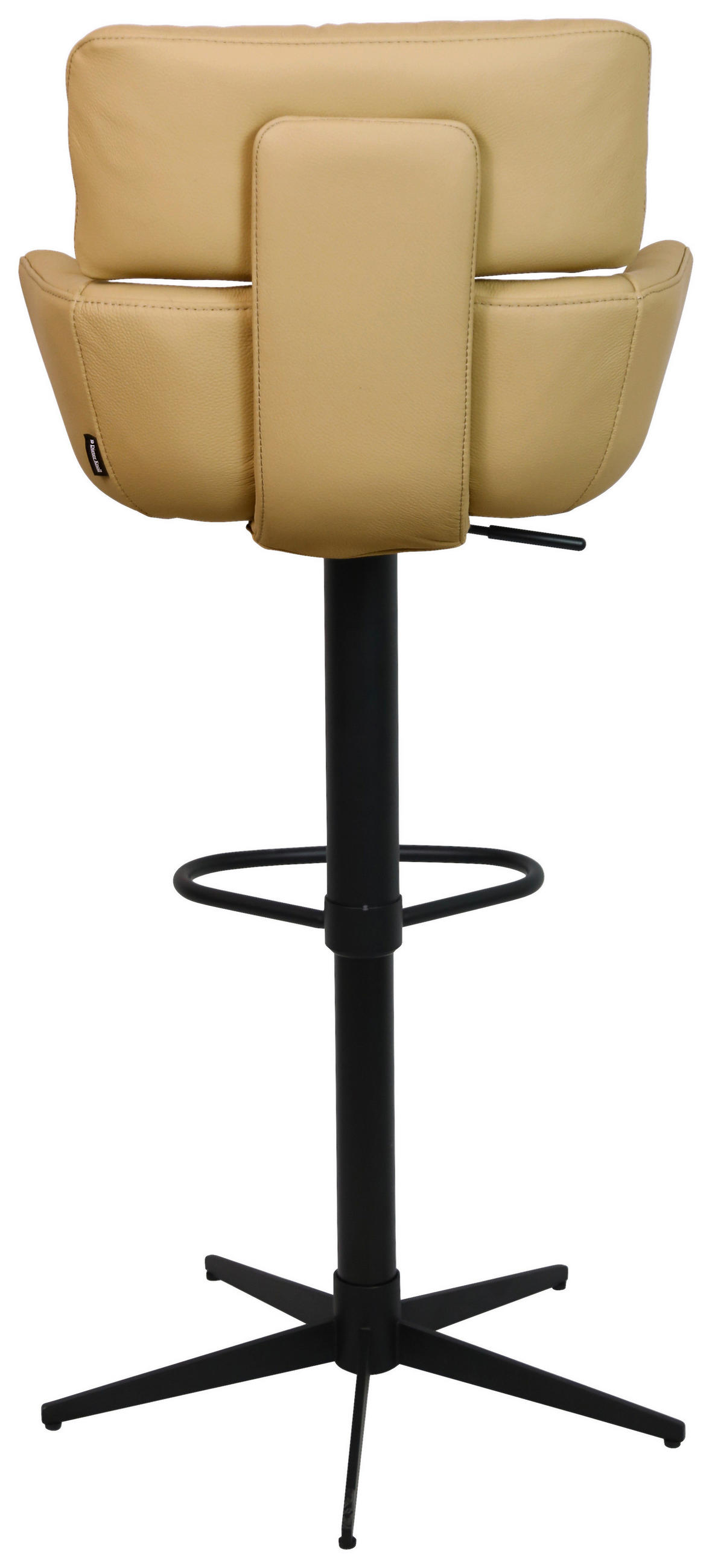 BARHOCKER Echtleder Schwarz, Karamell Eisen Lederauswahl, Sitzfläche 360° drehbar  - Karamell/Schwarz, Design, Leder/Metall (54/99-116,5/52cm) - Dieter Knoll