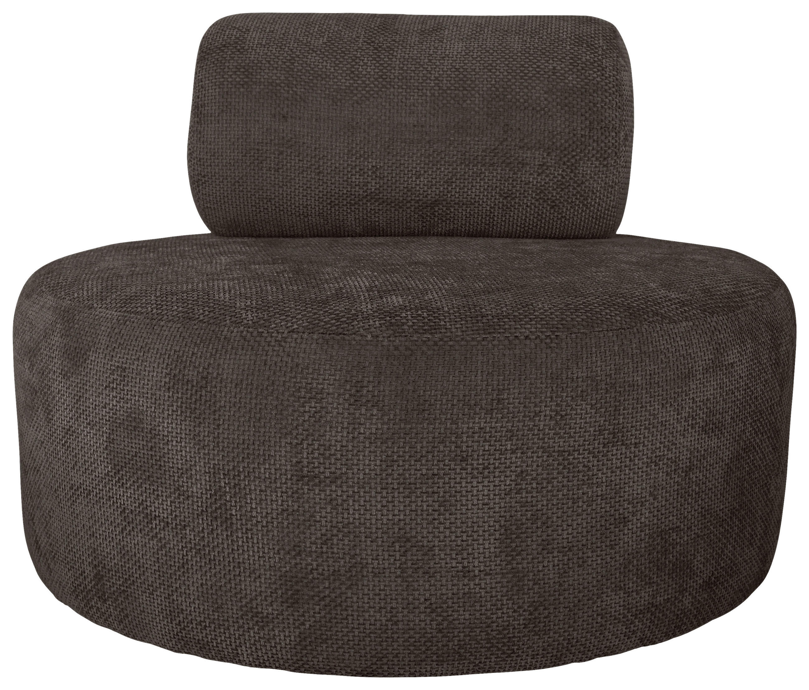 SESSEL in Struktur Mokka  - Schwarz/Mokka, Basics, Textil/Metall (88/70/88cm) - Livetastic