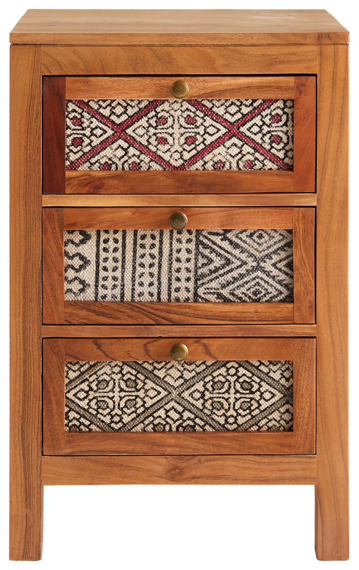 KOMODA, barve akacije  - barve akacije/barve medenine, Trendi, kovina/tekstil (45/70/42cm) - Livetastic