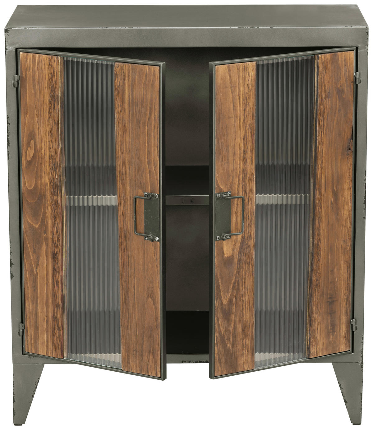 SCHUHSCHRANK Tanne massiv Naturfarben, Schwarz  - Schwarz/Naturfarben, KONVENTIONELL, Glas/Holz (72.5/83.5/33cm) - Livetastic