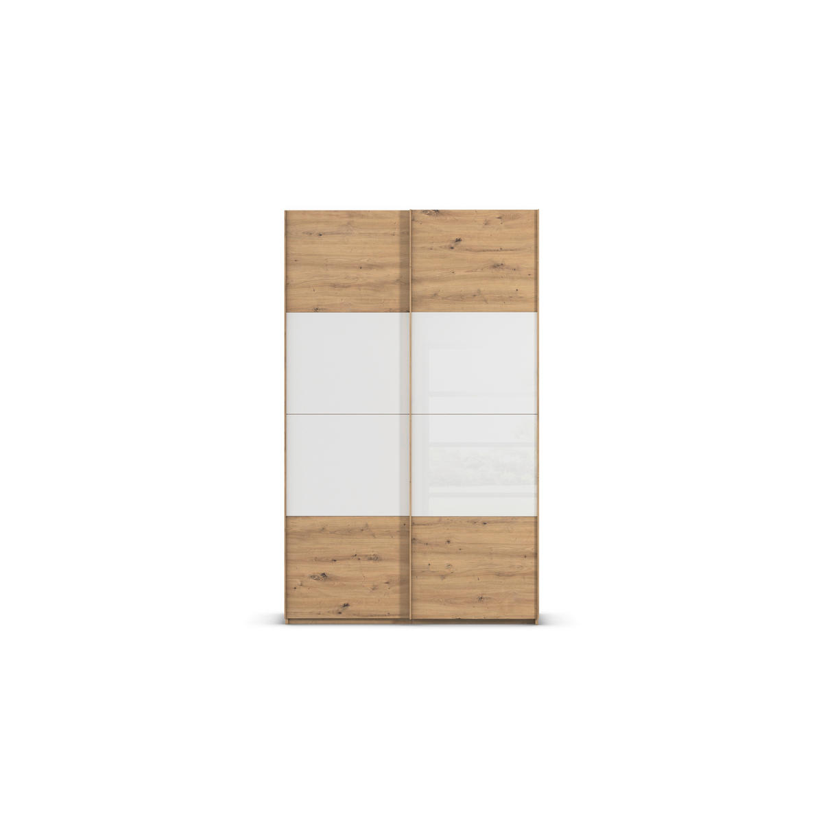 SCHWEBETÜRENSCHRANK 137/223/68 cm 2-türig Weiß, Eiche Artisan  - Eichefarben/Weiß, Design, Glas/Holzwerkstoff (137/223/68cm) - Xora