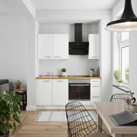 KÜCHENLEERBLOCK Touch 180 cm  in Weiß, Eichefarben  - Edelstahlfarben/Eichefarben, MODERN, Holzwerkstoff/Metall (180cm) - Nobilia