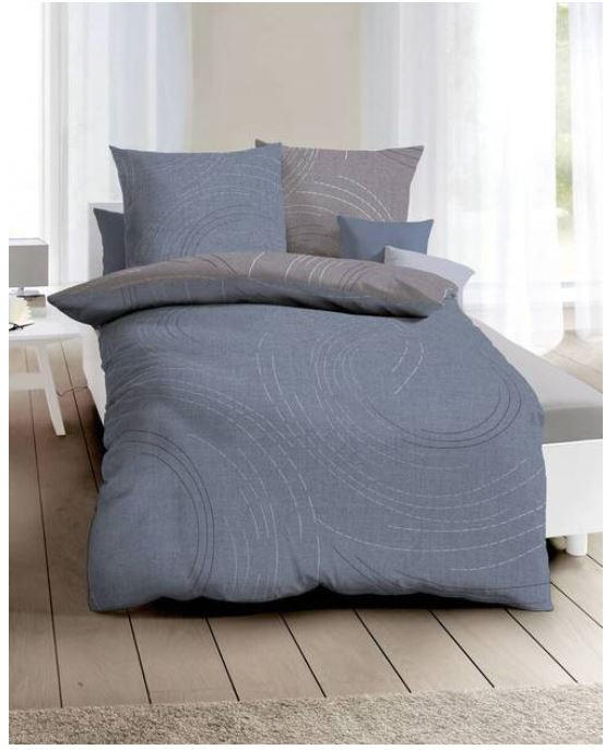 BETTWÄSCHE Makosatin 140/200 cm  - Dunkelblau, KONVENTIONELL, Textil (140/200cm) - Kaeppel