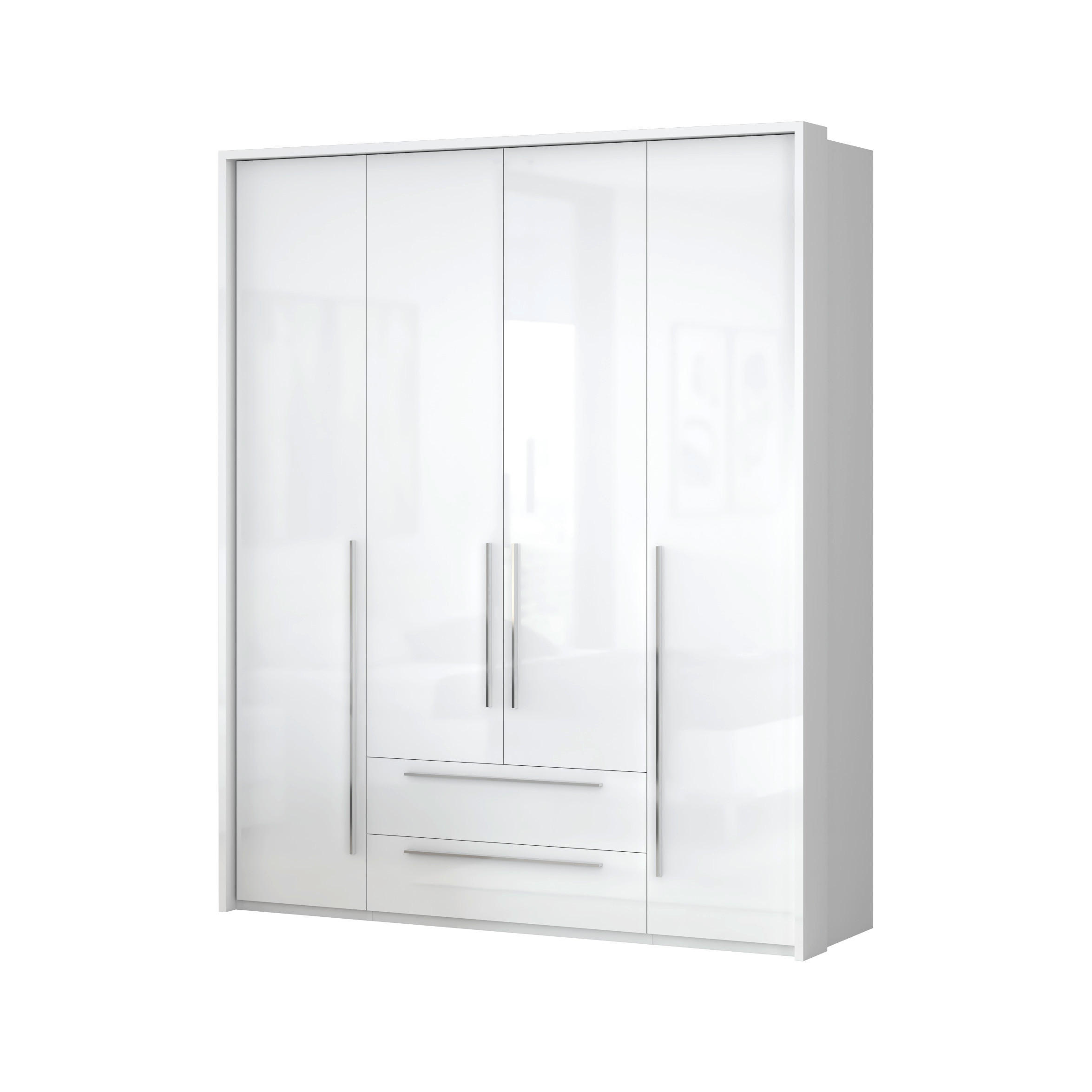 ORMAR SA KLASIČNIM VRATIMA bela visoki sjaj, bela  187/226/60 cm  - bela visoki sjaj/bela, Dizajnerski, pločasti materijal/plastika (187/226/60cm)