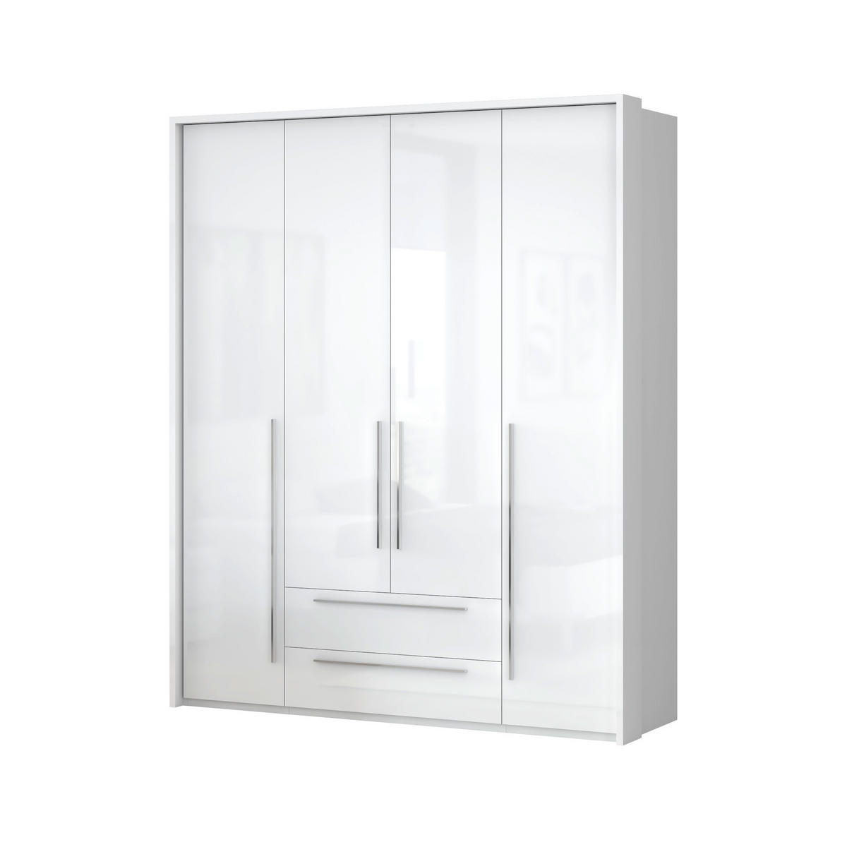 ORMAR SA KLASIČNIM VRATIMA bela visoki sjaj, bela  187/226/60 cm  - bela visoki sjaj/bela, Dizajnerski, pločasti materijal/plastika (187/226/60cm)